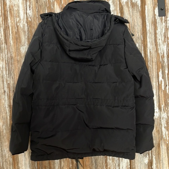 SUPER DRY Men's Black Hooded Down Jacket, size small - Picture 6 of 7